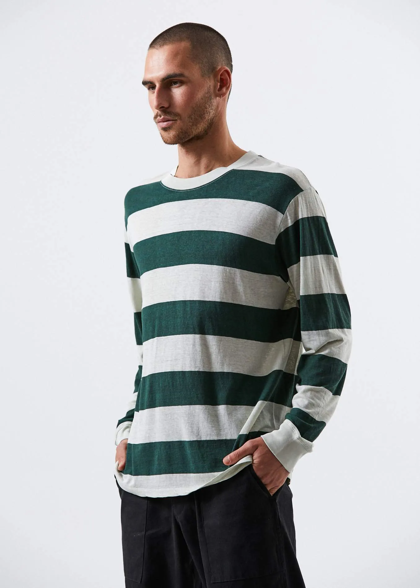 Afends Mens Team Dendy - Hemp Retro Fit Long Sleeve Tee