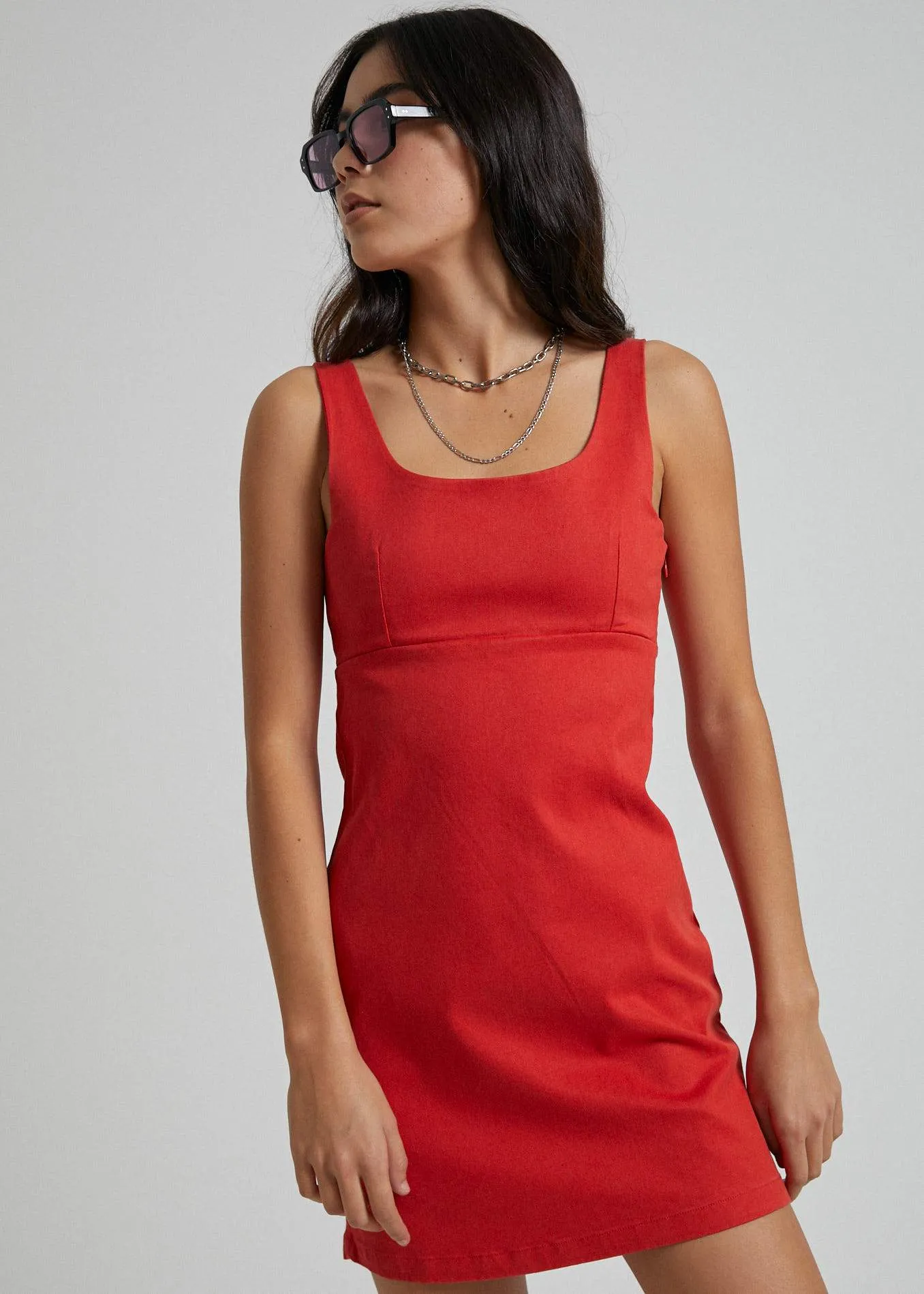 Afends Womens Romy - Hemp Mini Dress - Flame Red