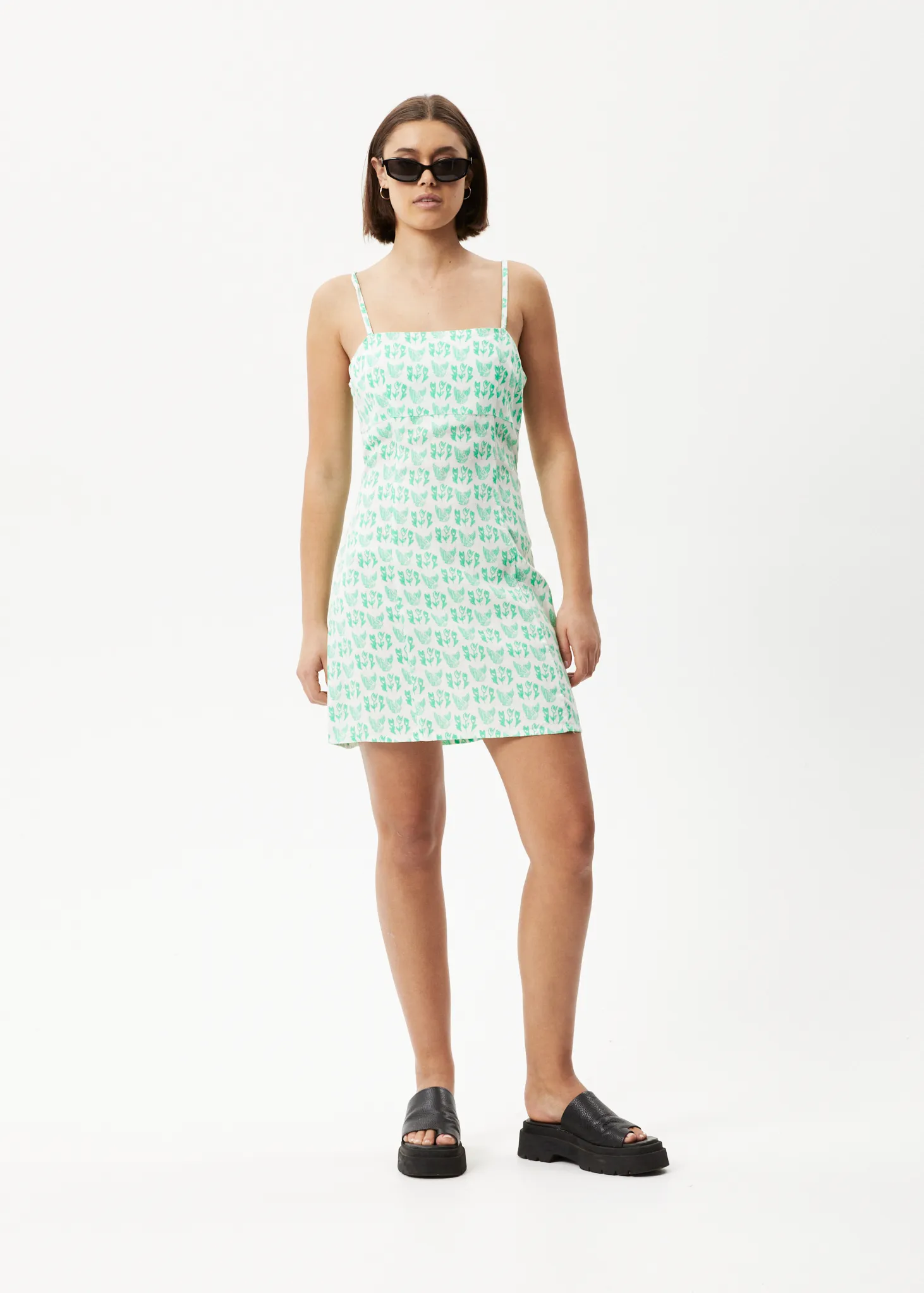 AFENDS Womens Swan - Mini Dress - Lime Green