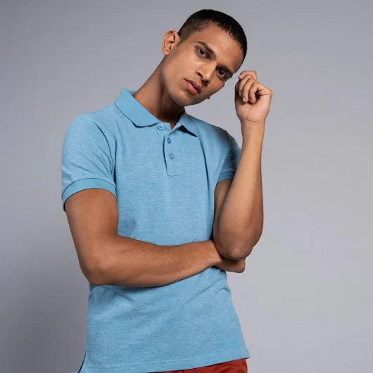 Arctic Explorer Light Blue Cotton Polo T-Shirt