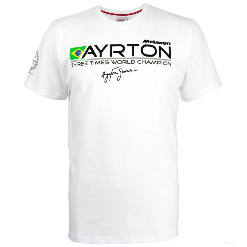 Ayrton Senna T-shirt, World Champion 1988, White, 2020