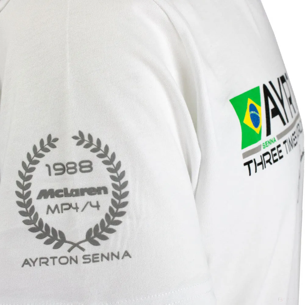 Ayrton Senna T-shirt, World Champion 1988, White, 2020