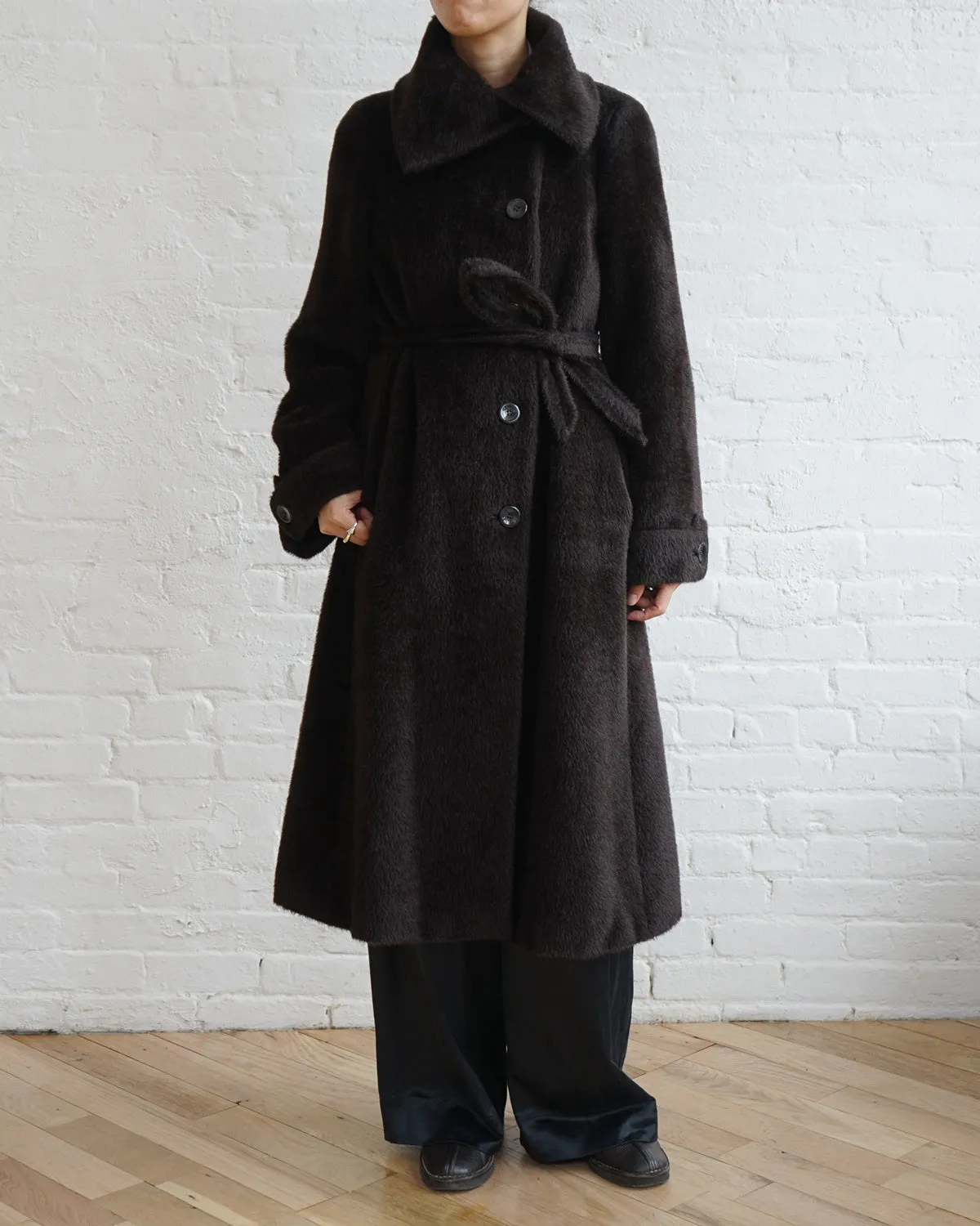 Belted Alpaca Long Coat