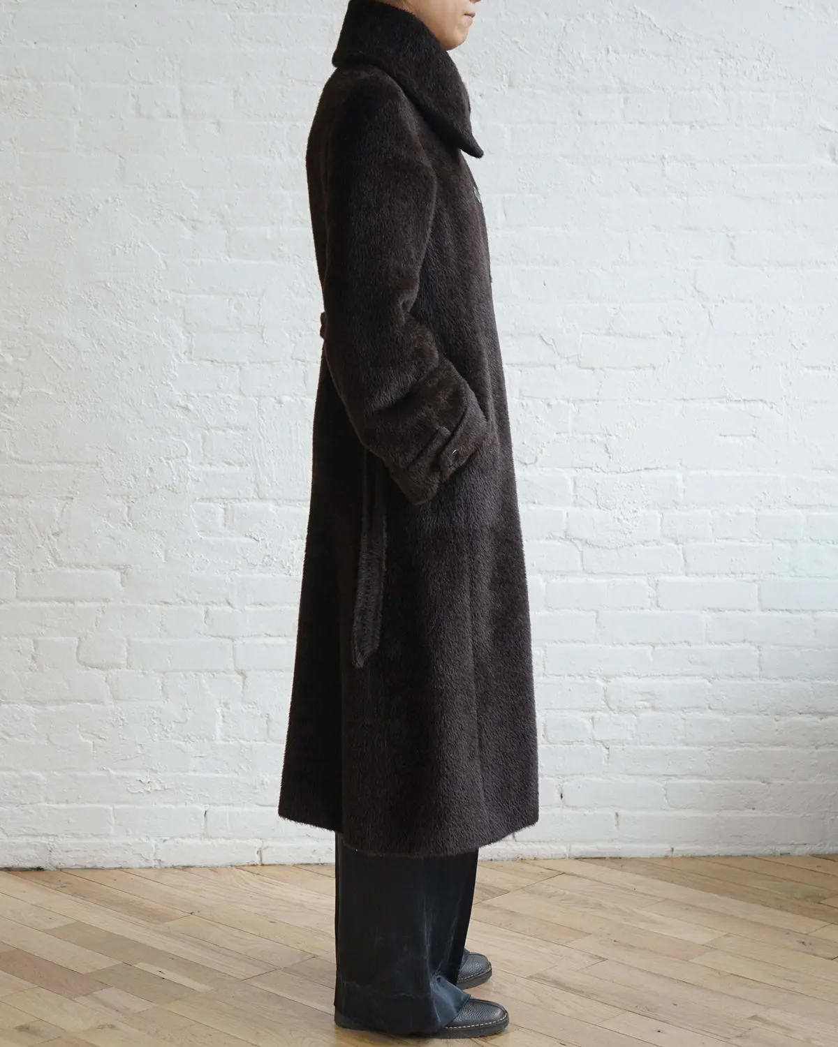 Belted Alpaca Long Coat