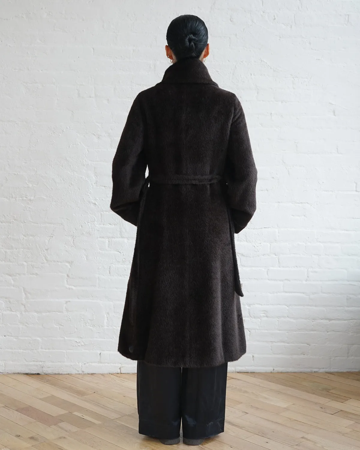 Belted Alpaca Long Coat