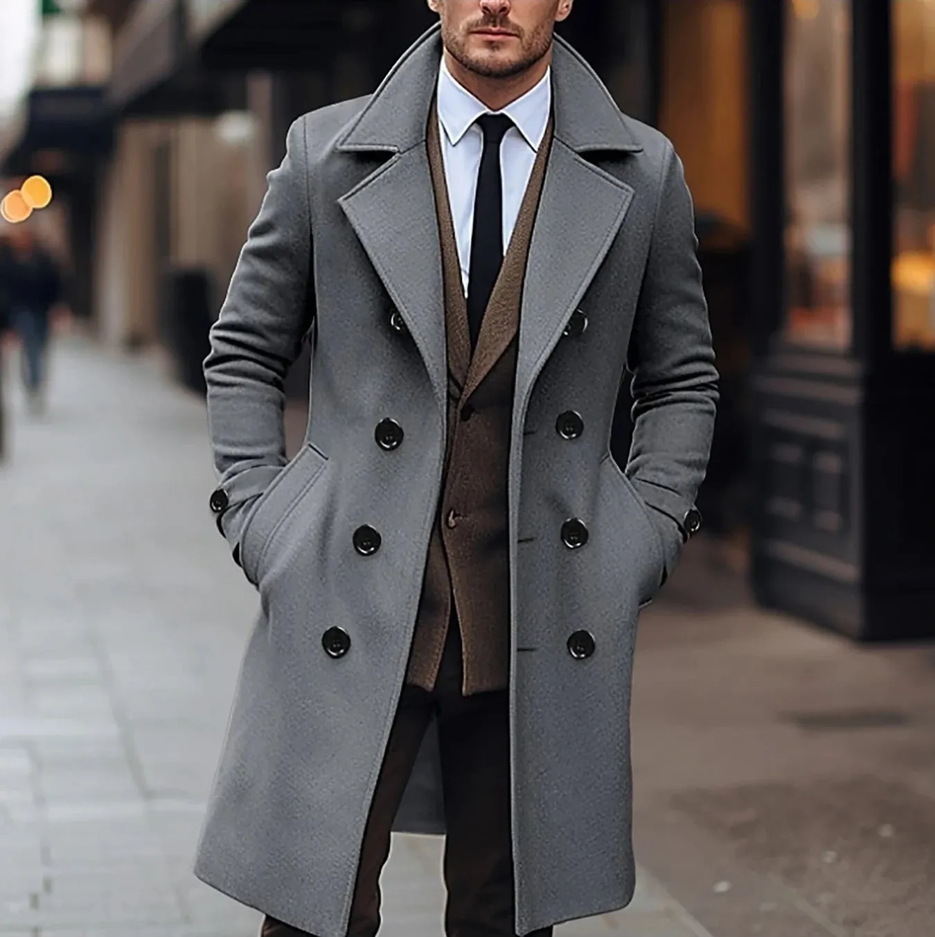 Casual british long coat