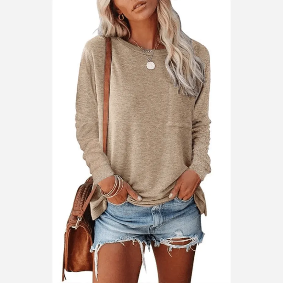 Casual Long Sleeve Shirt with Pocket