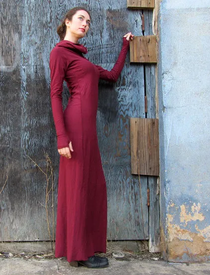 Chunky Cowl Pencil Long Dress