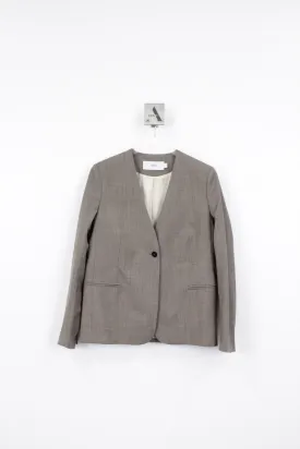 collarless blazer