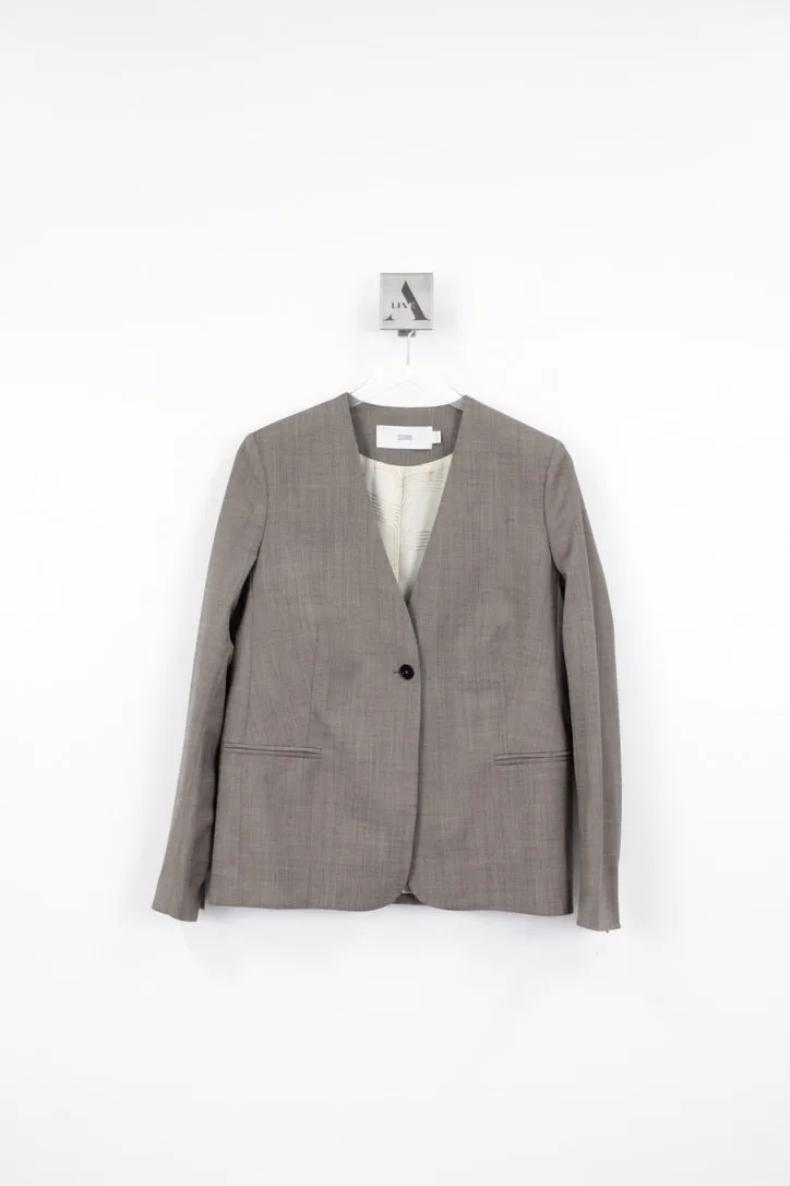 collarless blazer