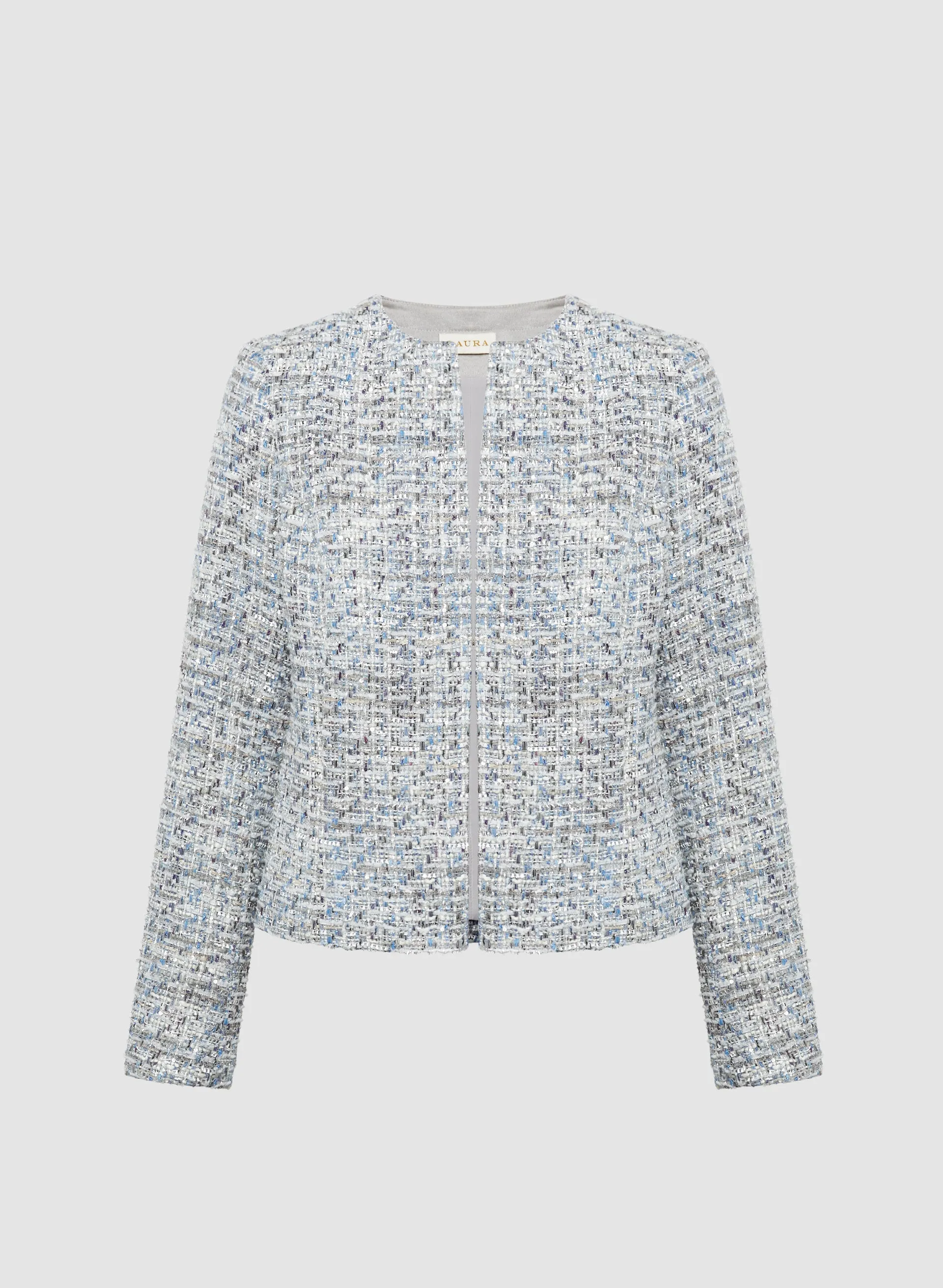 Collarless Bouclé Jacket