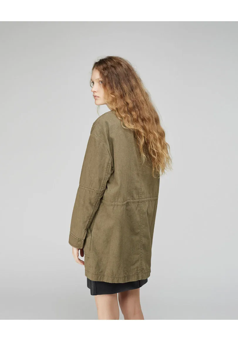 Collarless Parka