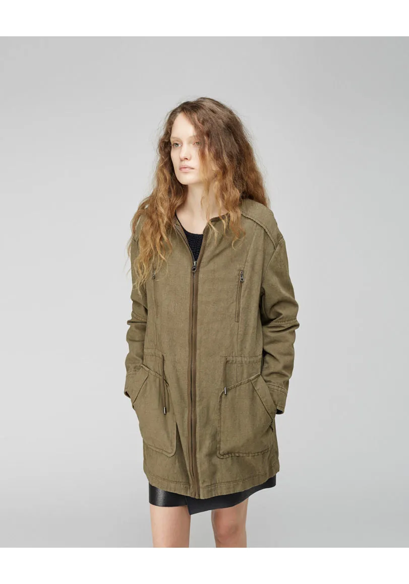 Collarless Parka