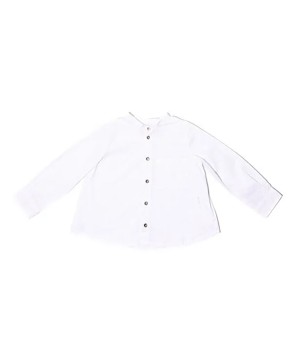 Collarless shirt Cotton