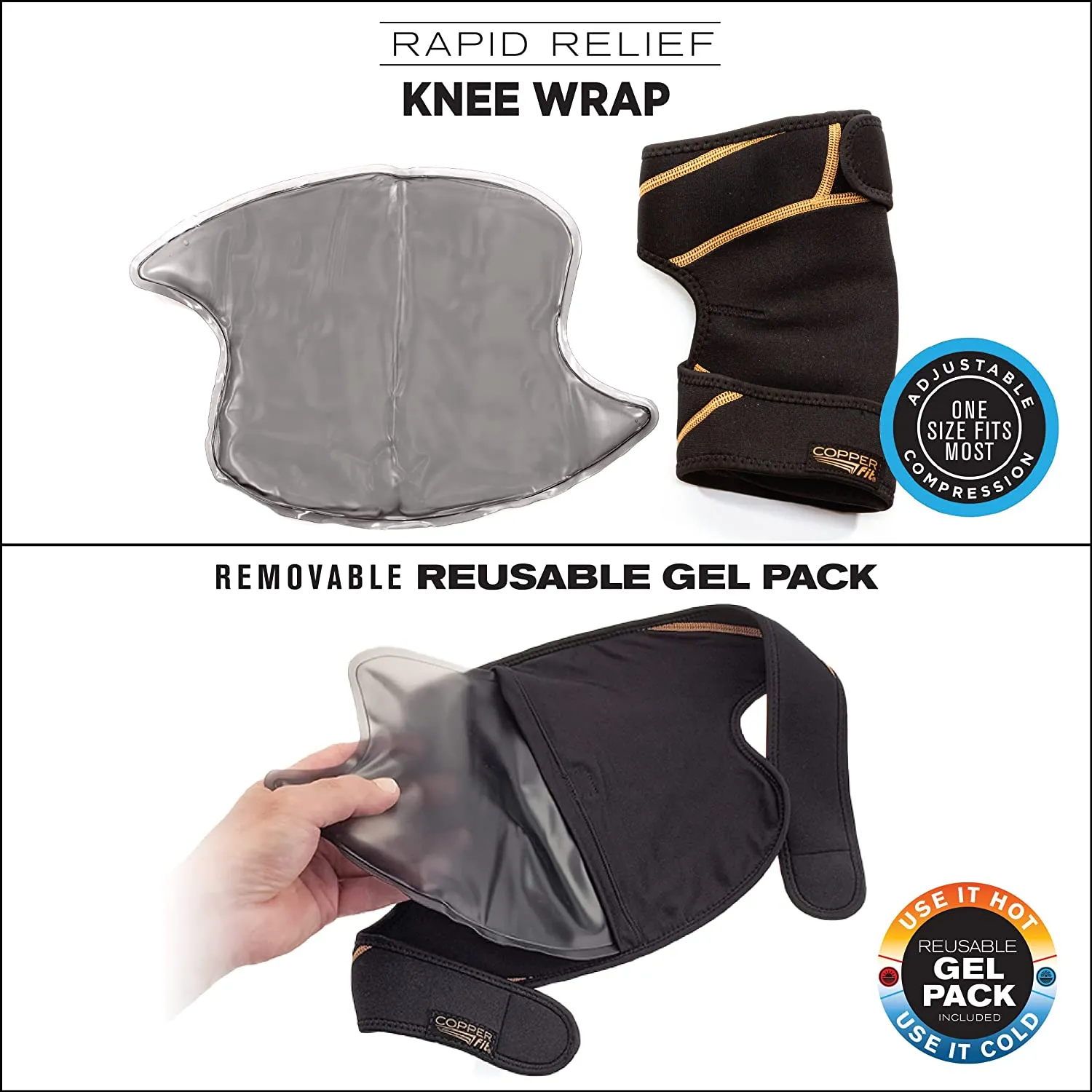 Copper Fit Rapid Relief Knee Wrap