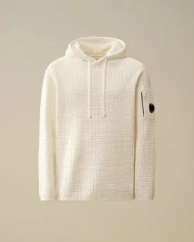 Cotton Chenille Hooded Waffle Knit - Gauze White