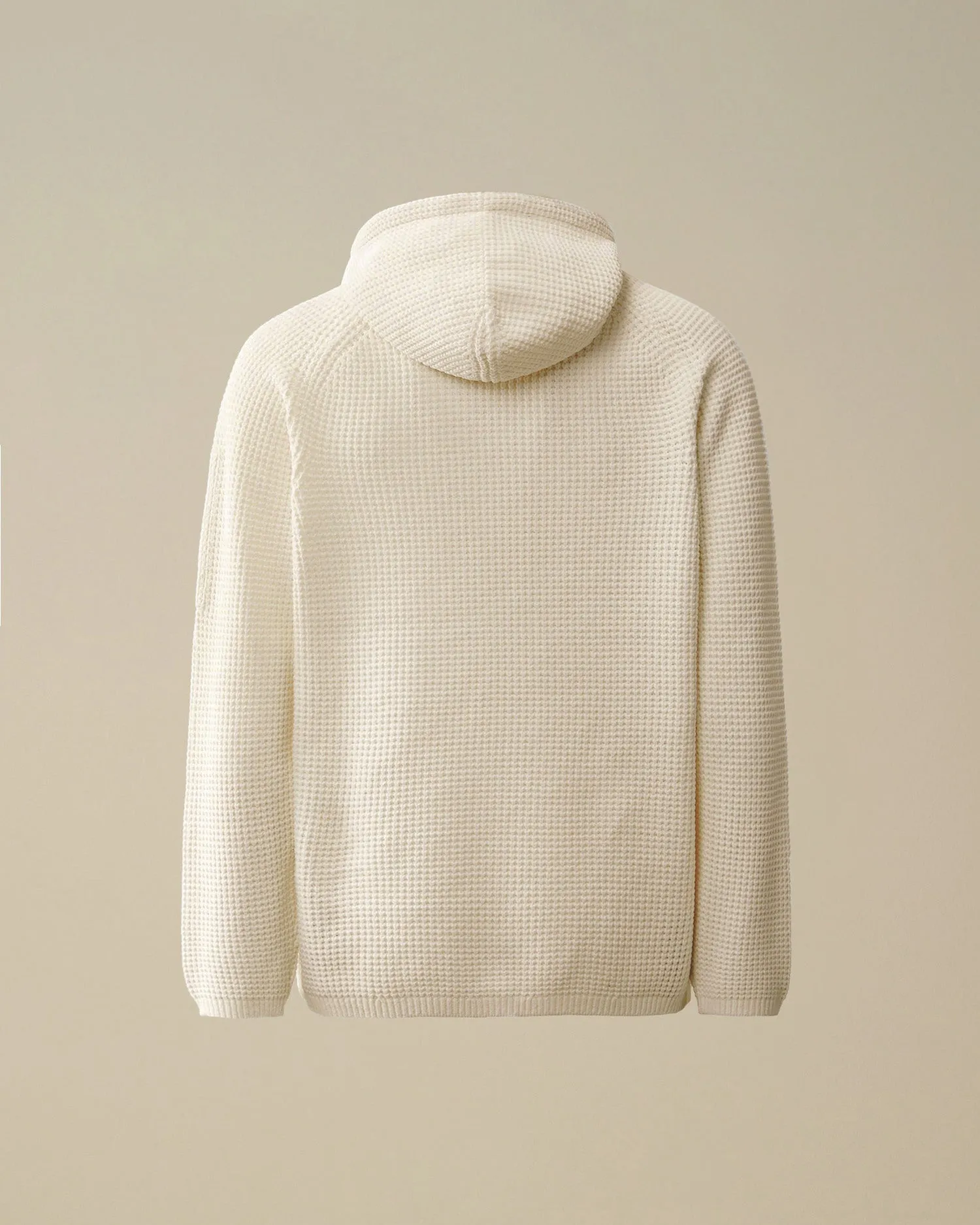 Cotton Chenille Hooded Waffle Knit - Gauze White