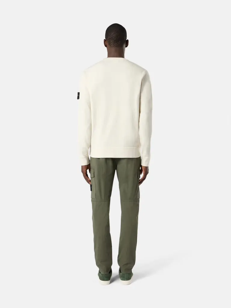 Crewneck Sweater with Ribbed Details - Off-white