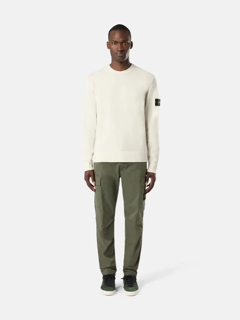 Crewneck Sweater with Ribbed Details - Off-white