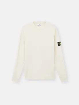 Crewneck Sweater with Ribbed Details - Off-white