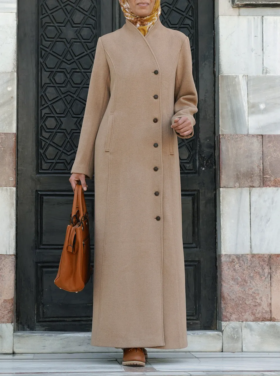 Decorative Buttons Wool Coat