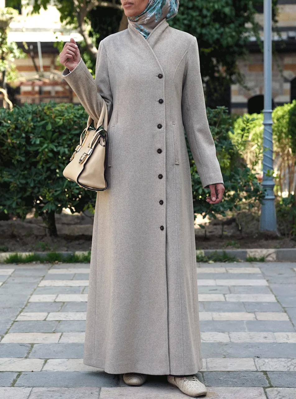 Decorative Buttons Wool Coat