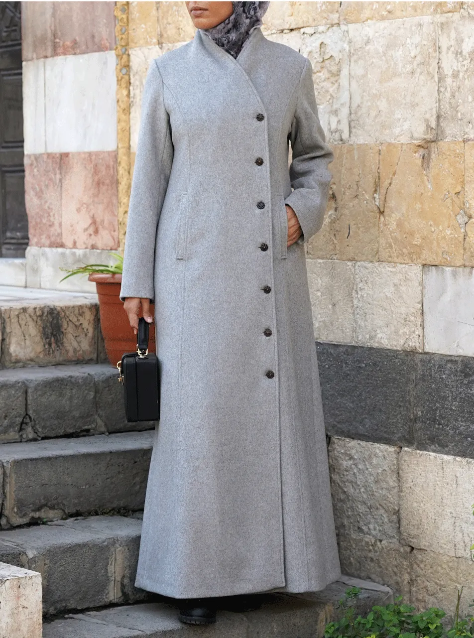 Decorative Buttons Wool Coat