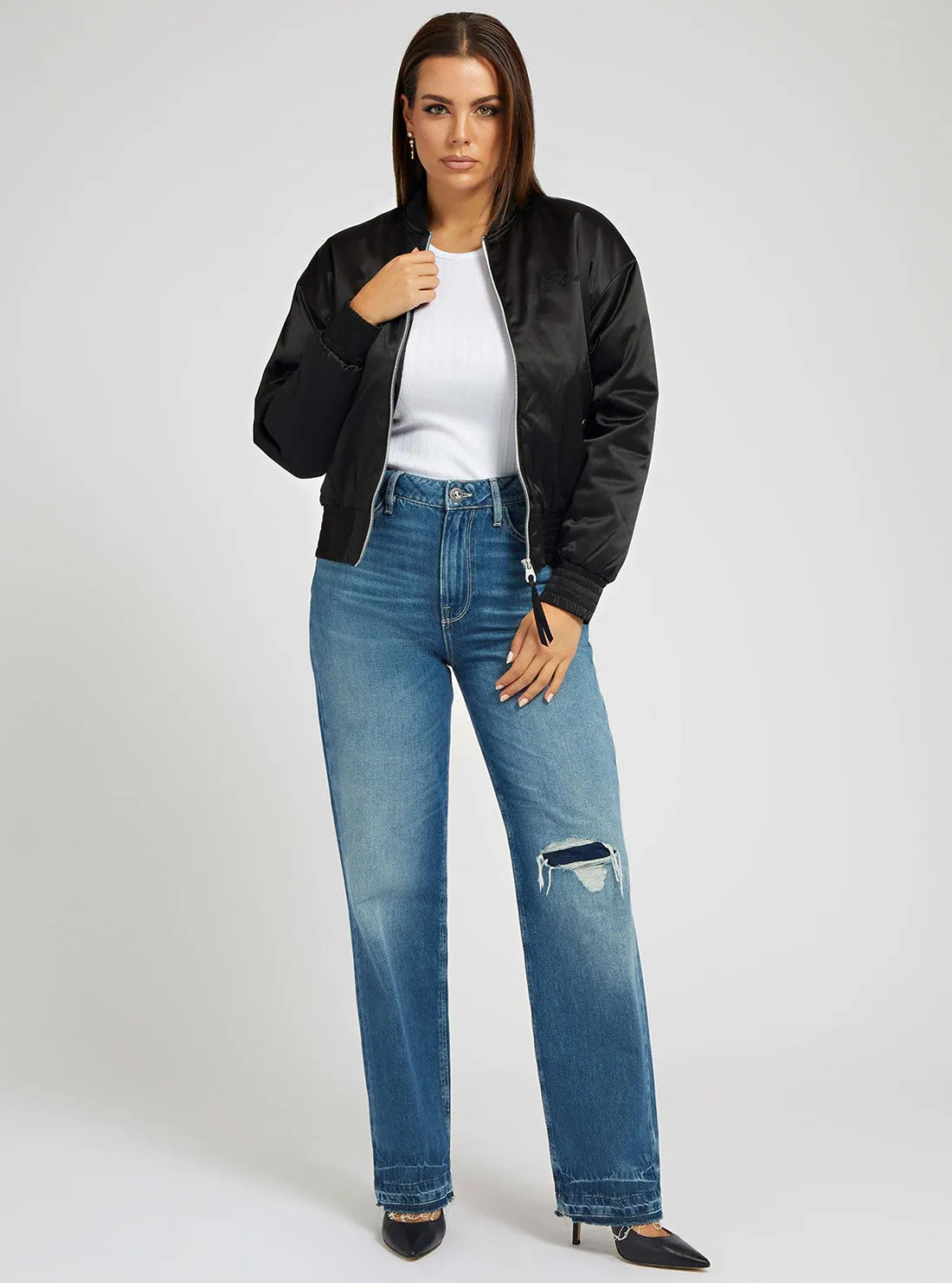 Eco Black Alexia Bomber Jacket