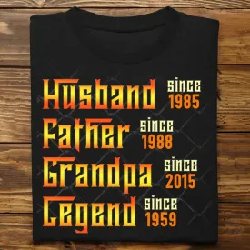 Family - Husband Father Grandpa Legend - Personalized Unisex T-shirt, Hoodie, Sweatshirt