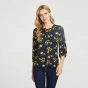 Floral Bouquet Print Top