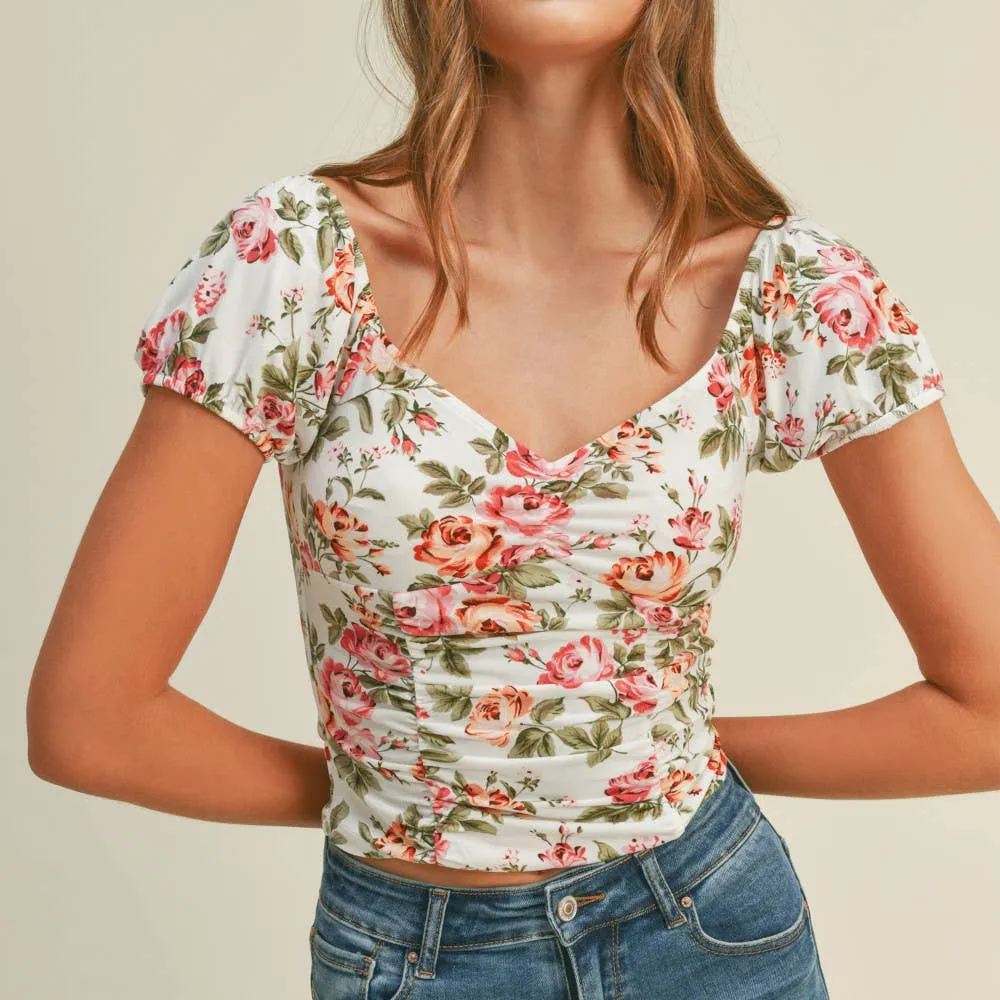 Floral Sweetheart Top