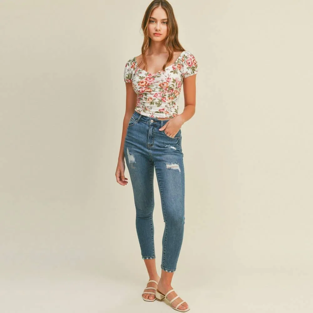 Floral Sweetheart Top