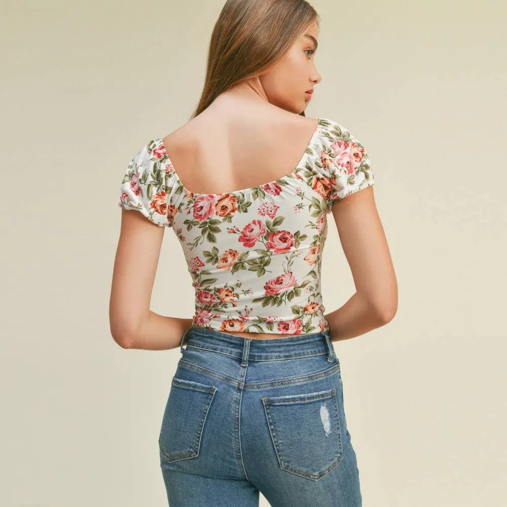 Floral Sweetheart Top