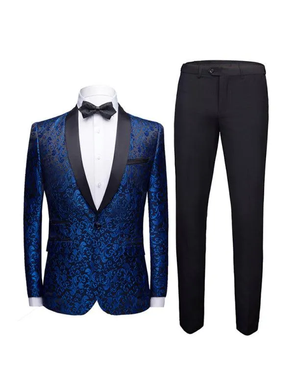 Formal Printed Two Piece Men's Suit