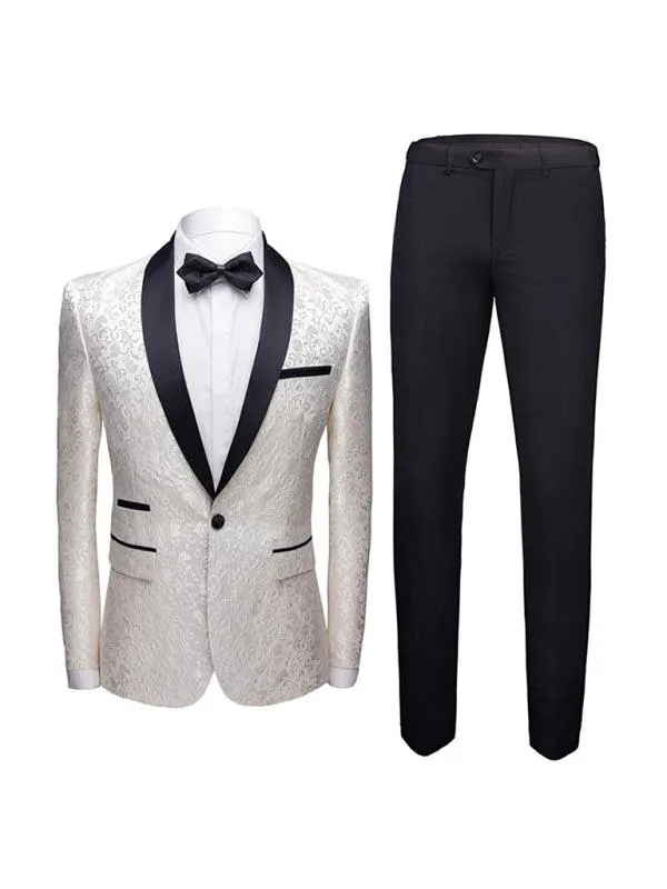 Formal Printed Two Piece Men's Suit