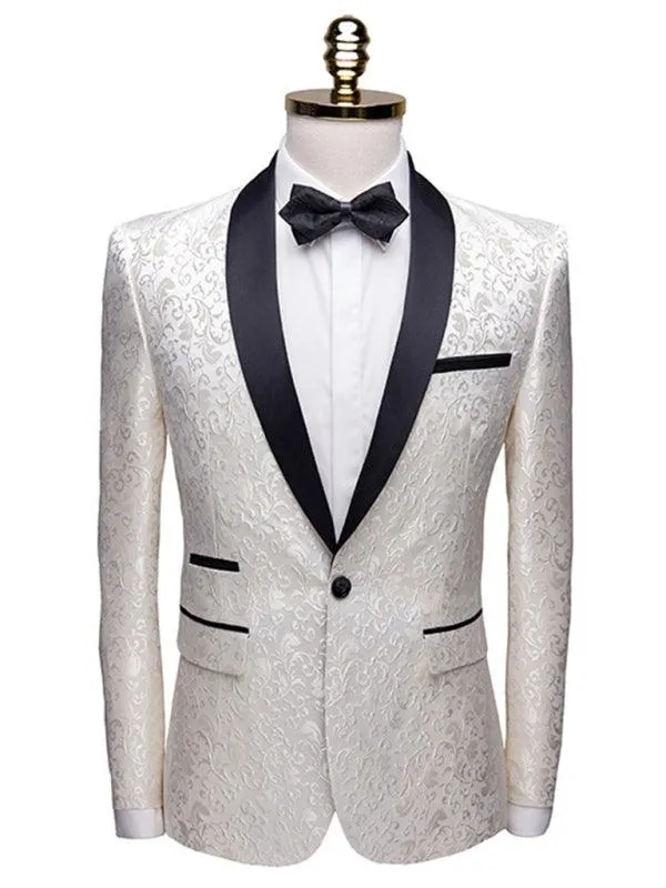 Formal Printed Two Piece Men's Suit