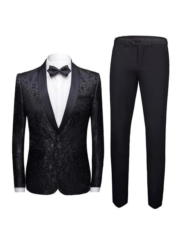 Formal Printed Two Piece Men's Suit