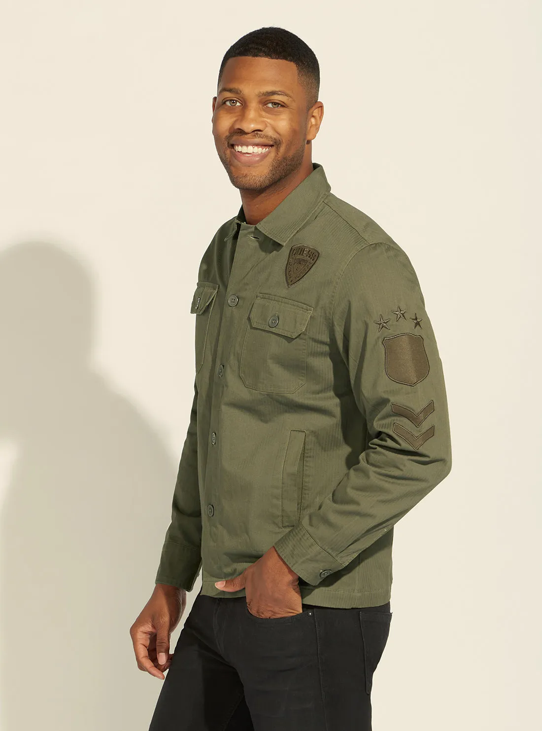 Green Canteen Vintage Army Shirt Jacket