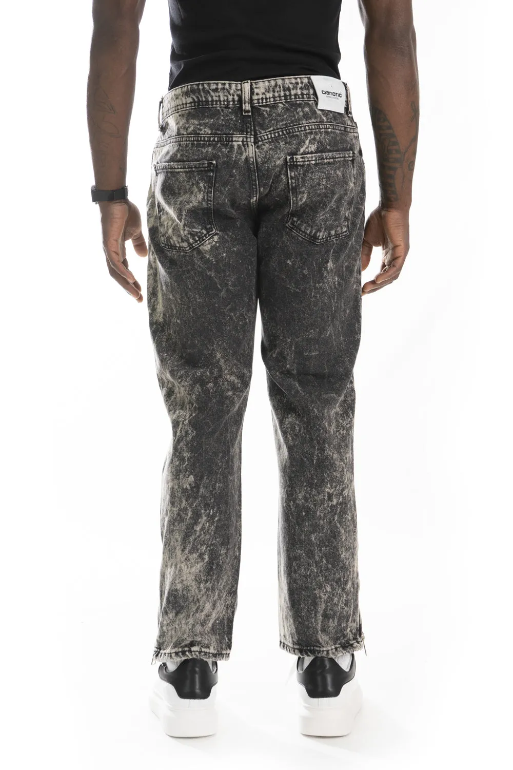 Jeans Uomo Baggy Con Coulisse e Zip Sul fondo Art. JS454