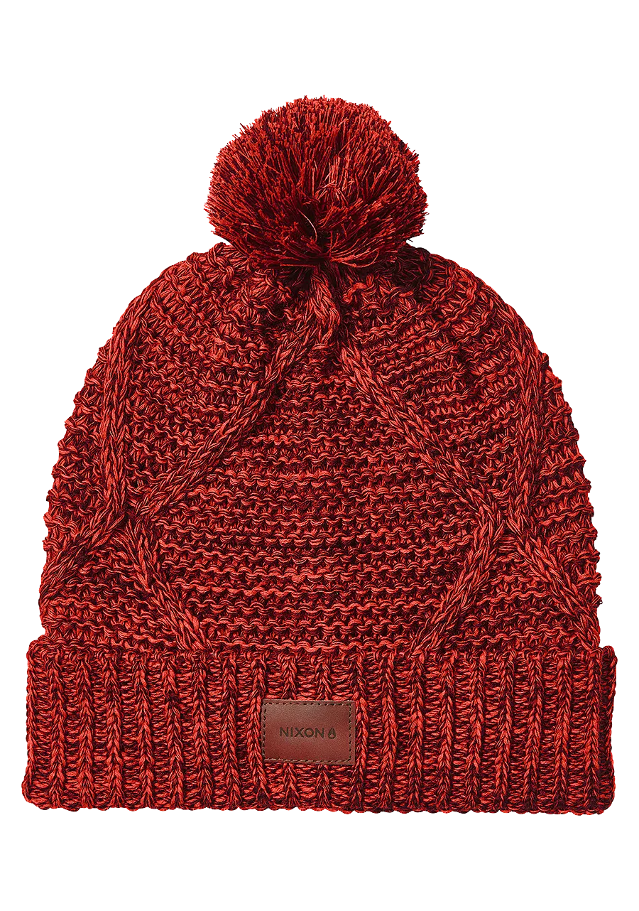 Julian Pom Beanie - Burgundy / Fire