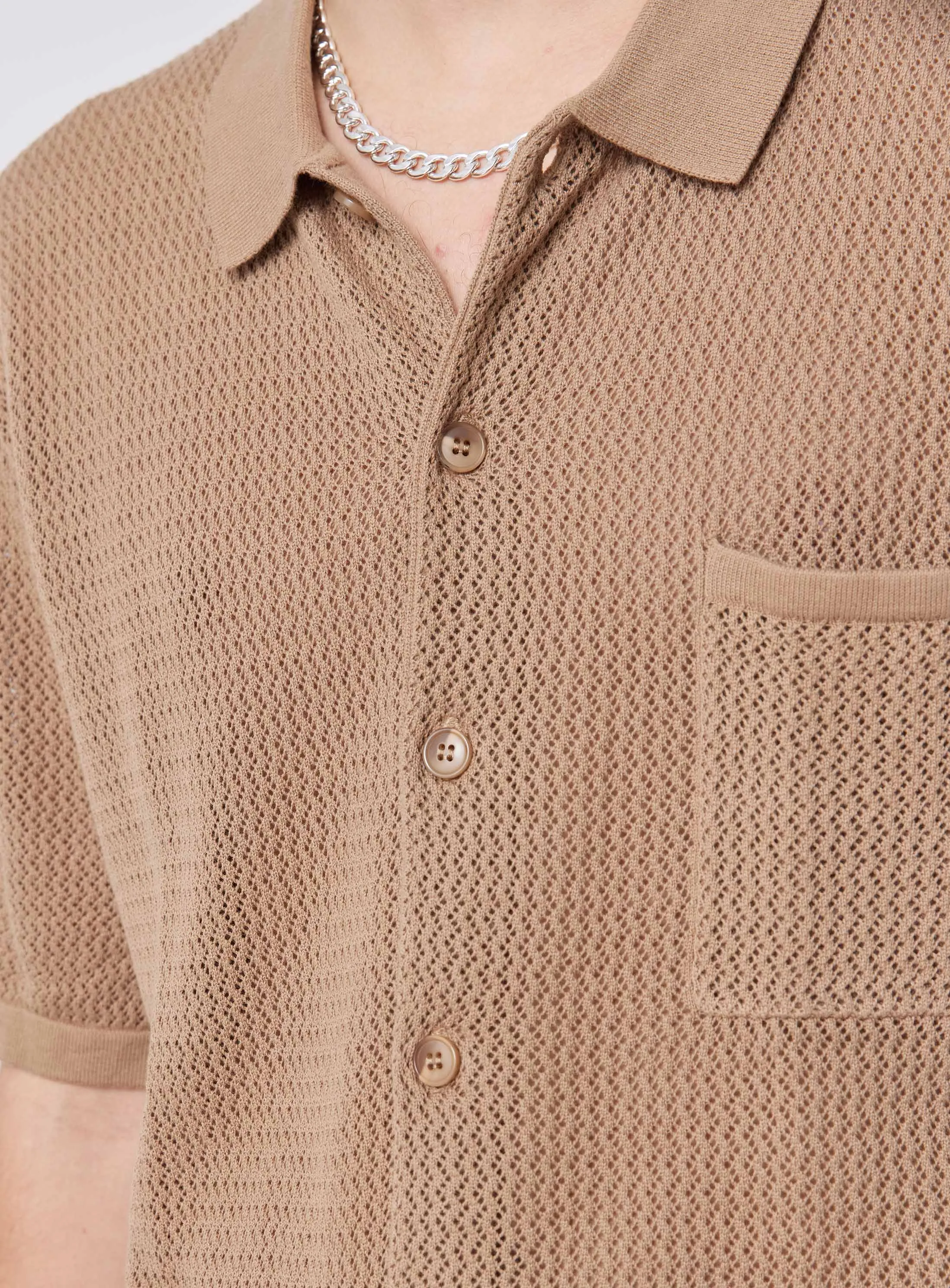 Knit Holiday Shirt Dk Beige