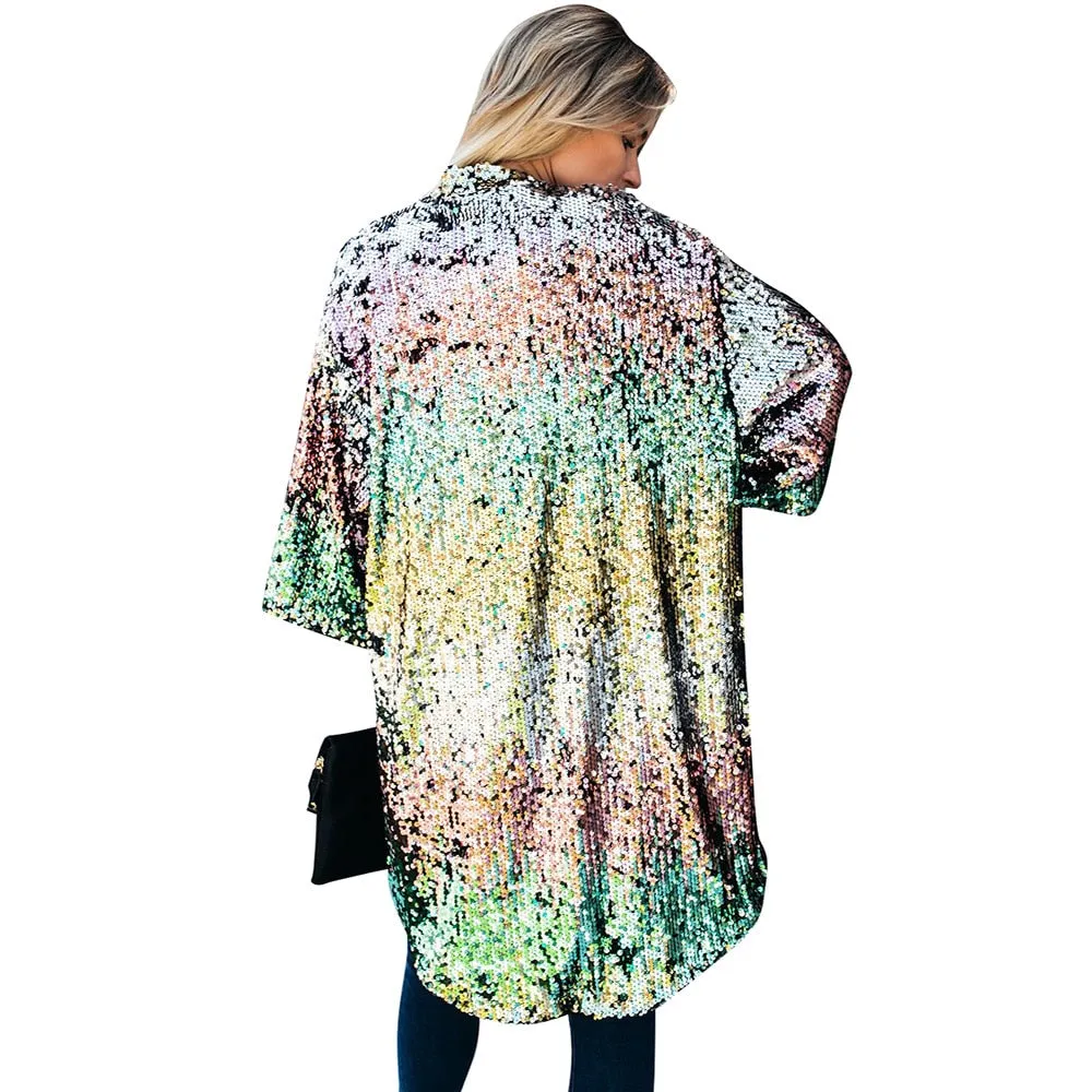 Long Multicolour Sequin Jacket