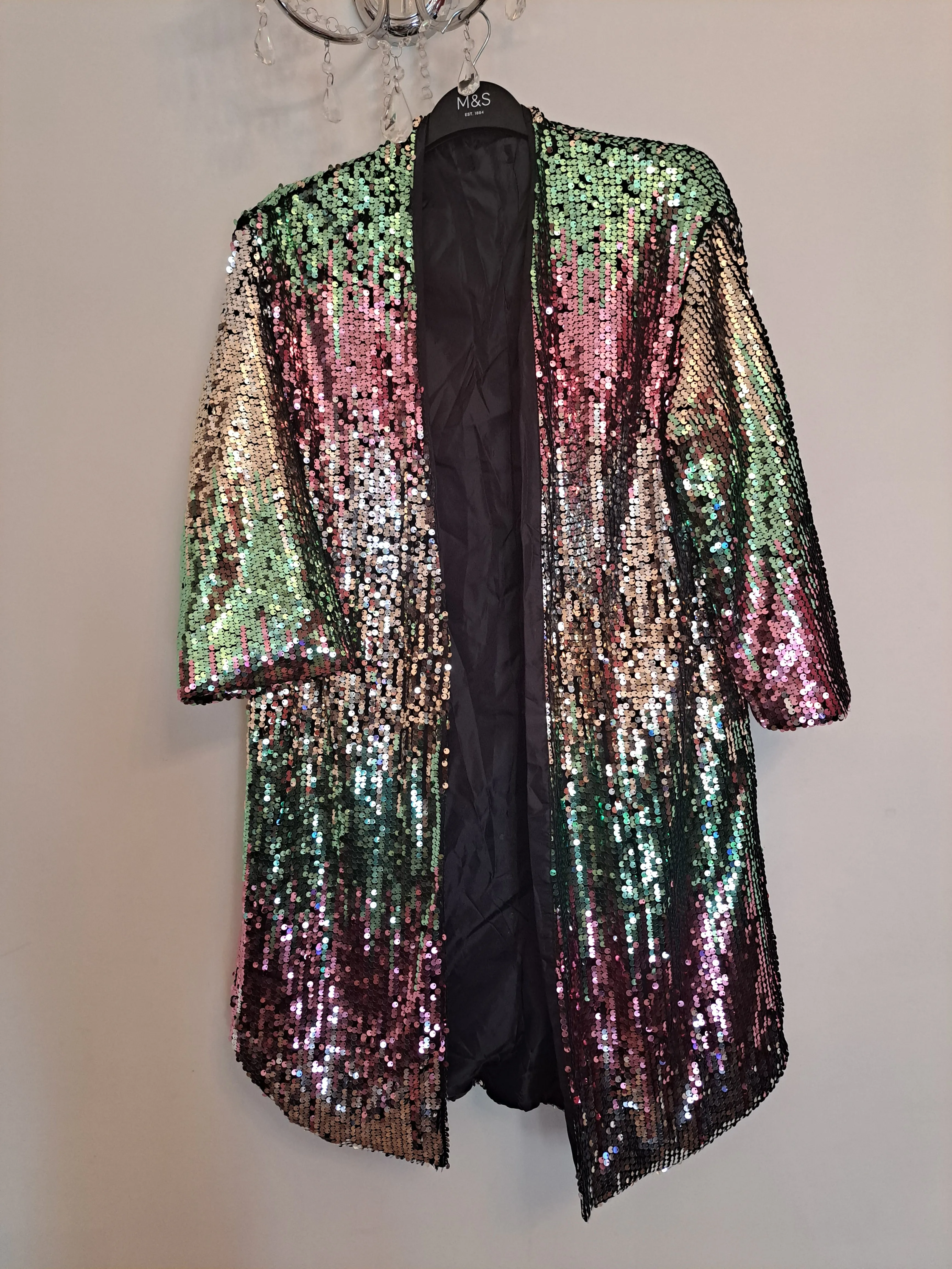 Long Multicolour Sequin Jacket