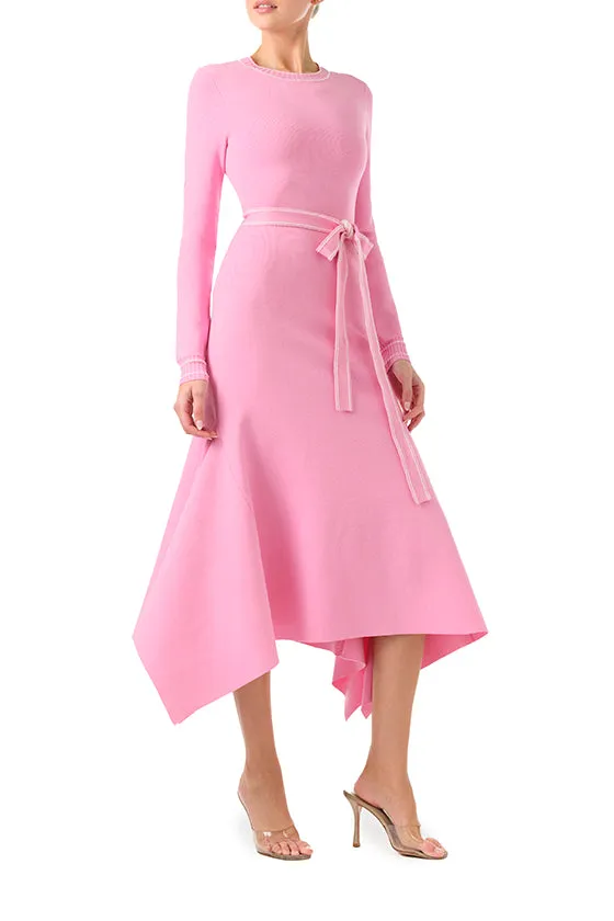 Long Sleeve Pink Knit Dress