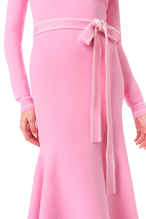 Long Sleeve Pink Knit Dress