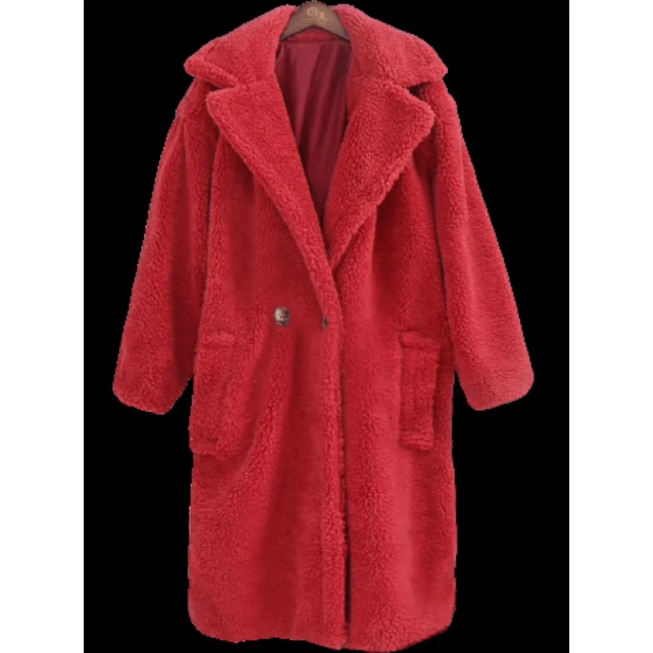 Madonna Soft Long Classic Winter Wool Teddy Coat