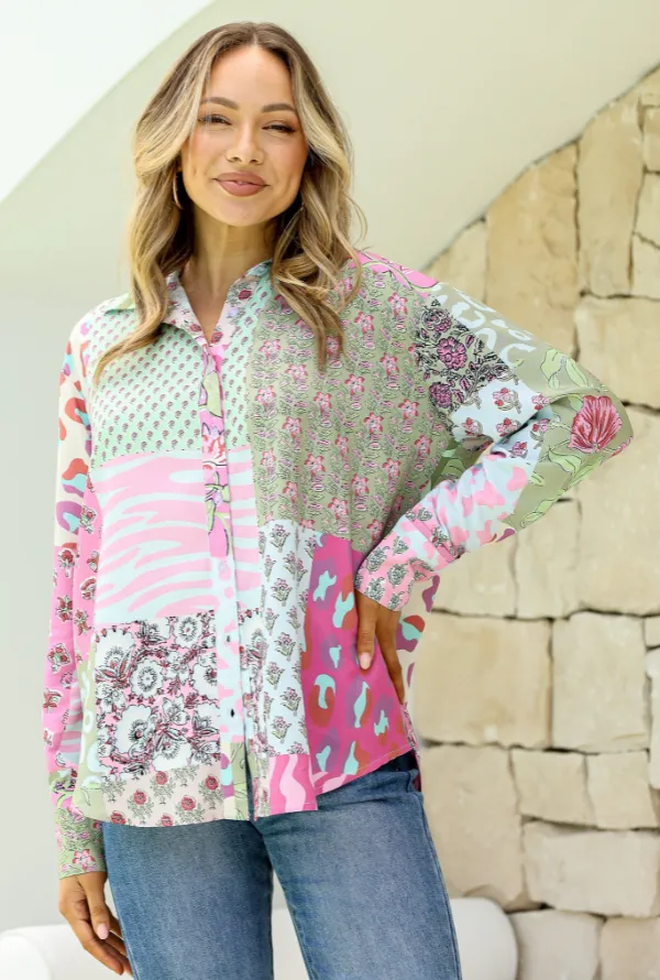 Maggie Patch Shirt - Pink