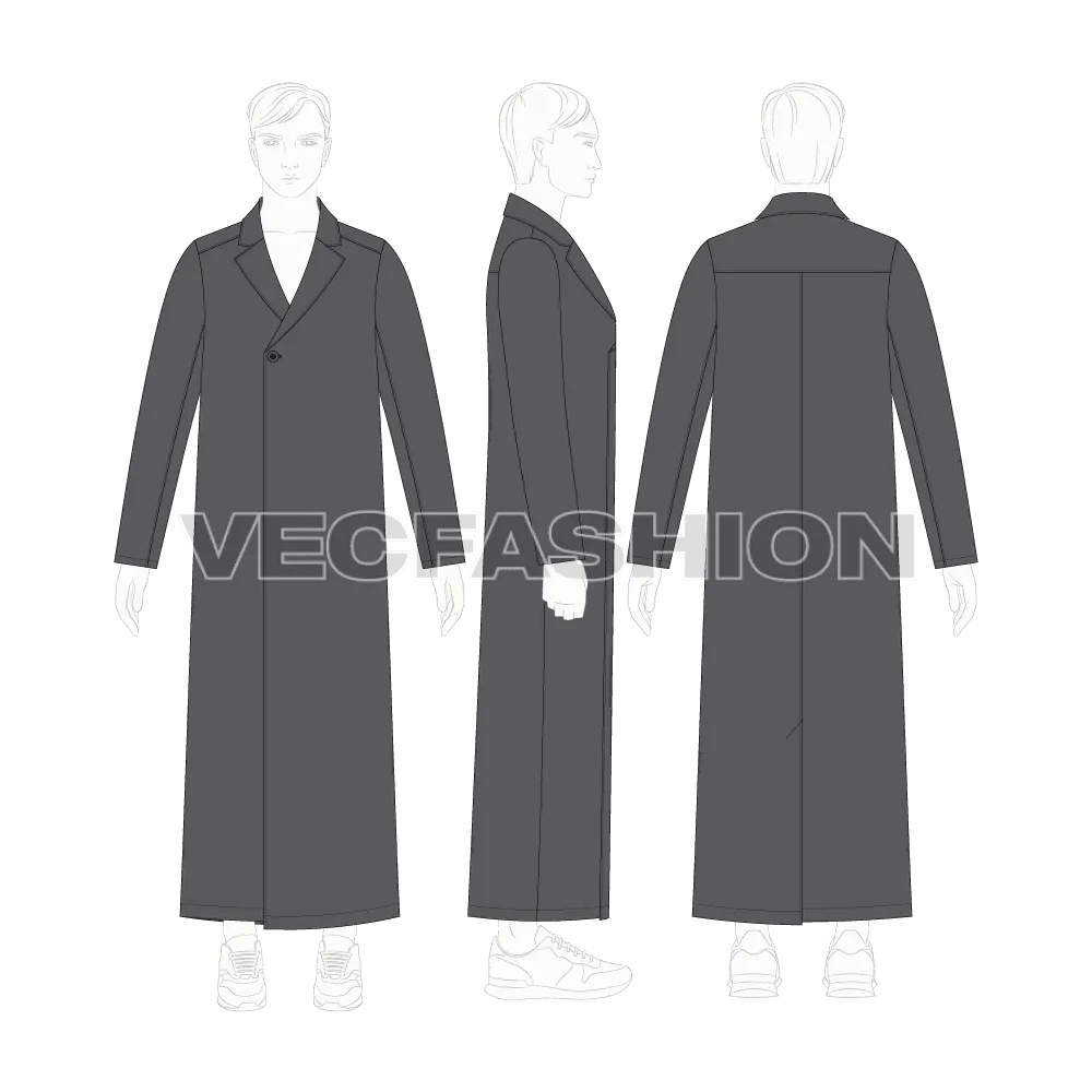 Mens Long Over Coat