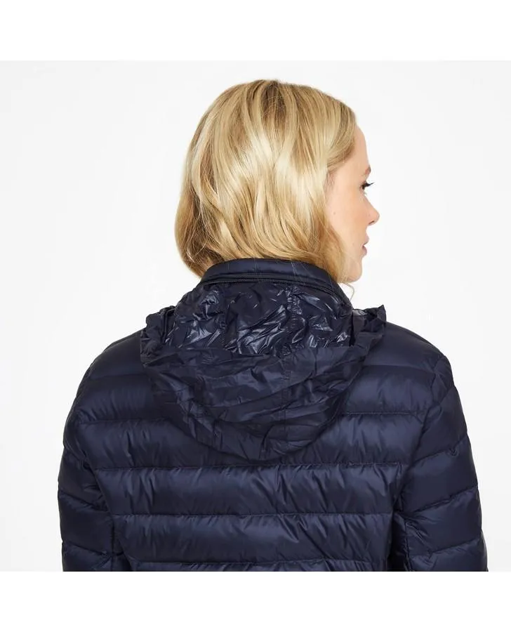 Navy Long Down Quilted Coat