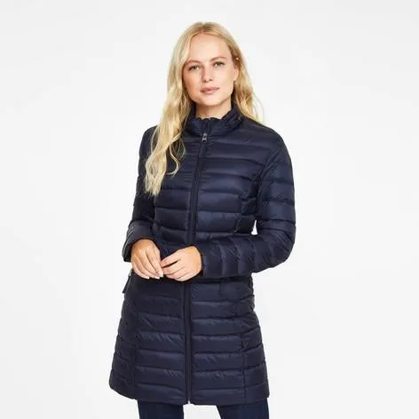 Navy Long Down Quilted Coat